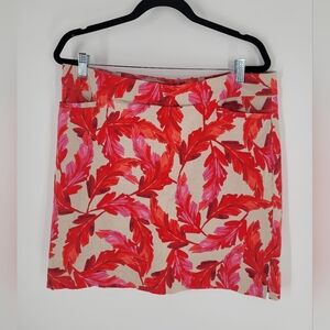 Chico's Brigitte So Slimming Feather Print Skort Size 3 XL